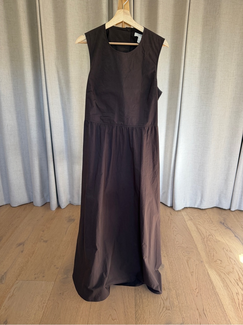 COS Sleeveless Maxi Dress in Dark Brown size 12